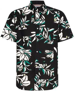 Košeľa - Tommy Hilfiger PATCHWORK FLORAL PRINT SHIRT S/S čierna