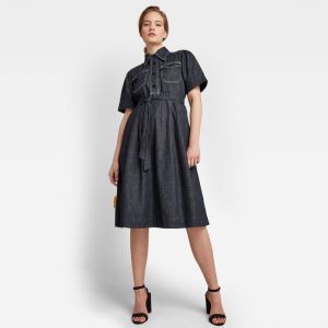 G-STAR Šaty - Scouting dress s\s košeľové modré