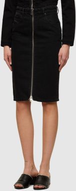 Diesel Sukňa - DE-PENCIL-ZIP SKIRT čierna