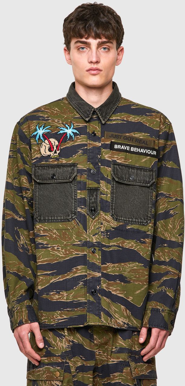Diesel Bunda - SBUNNELLCMF SHIRT vzororvaná