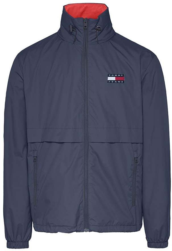 Tommy Jeans Bunda - TJM NYLON YOKE JACKET modrá