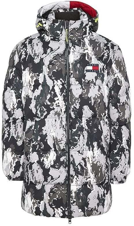 Bunda - Tommy Jeans TJM AOP LONG PUFFER viacfarebná