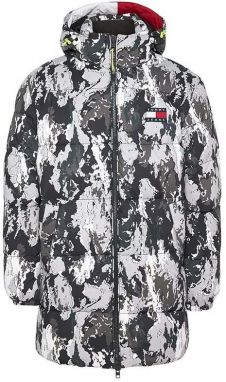 Bunda - Tommy Jeans TJM AOP LONG PUFFER viacfarebná