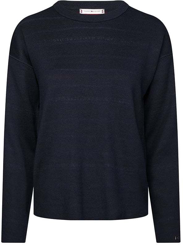 Tommy Hilfiger Sveter - VELMA REVERSIBLE SWTR tmavomodrý