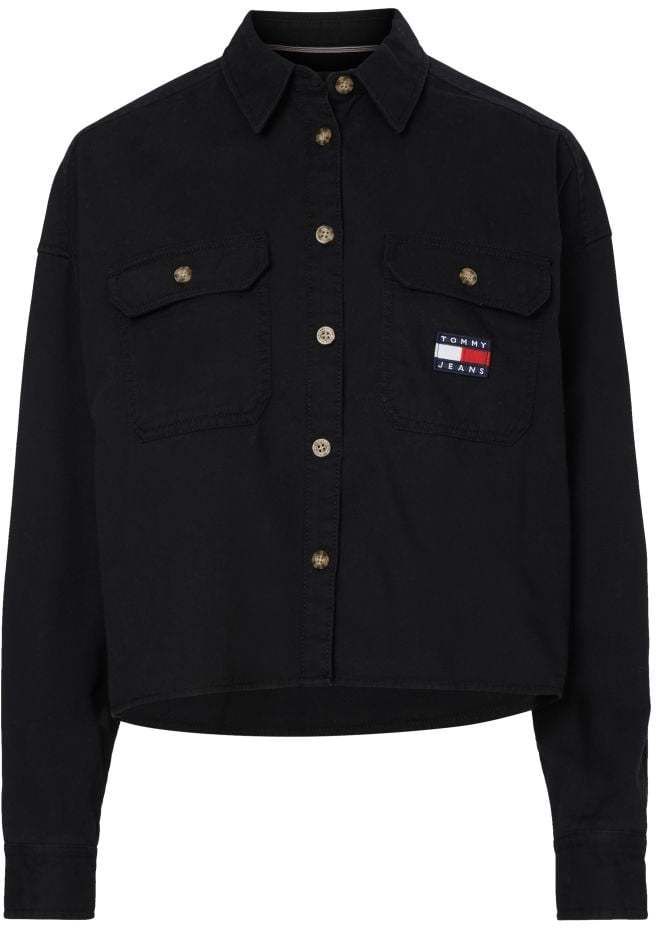 Tommy Jeans Košeľa - TJW CROPPED UTILITY SHIRT čierna