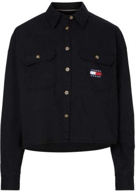 Tommy Jeans Košeľa - TJW CROPPED UTILITY SHIRT čierna