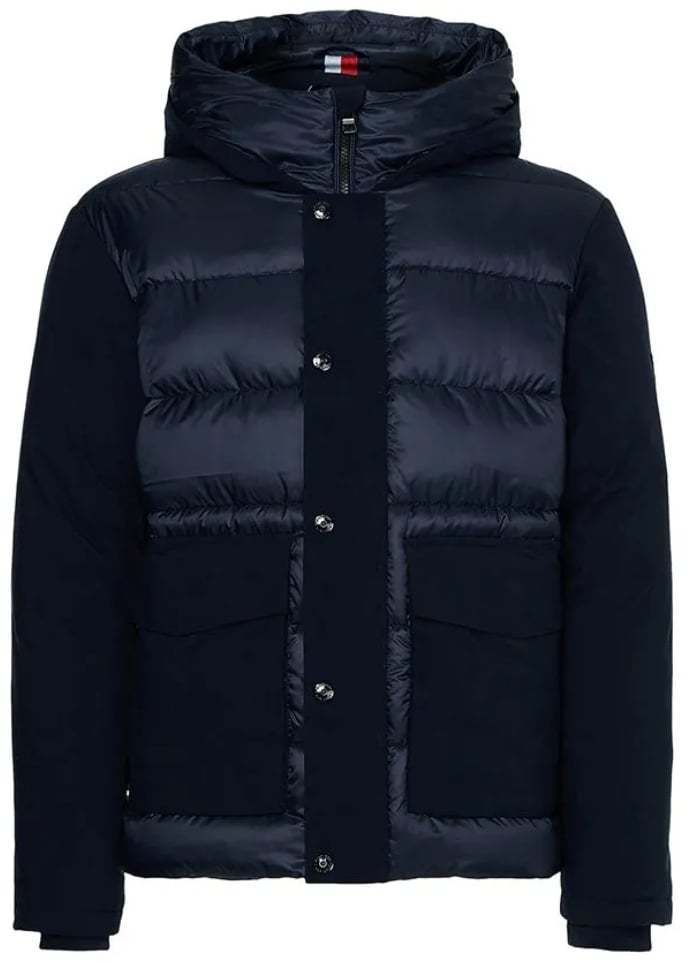 Tommy Hilfiger Bunda - TECH MIX MEDIA HOODED JACKET modrá