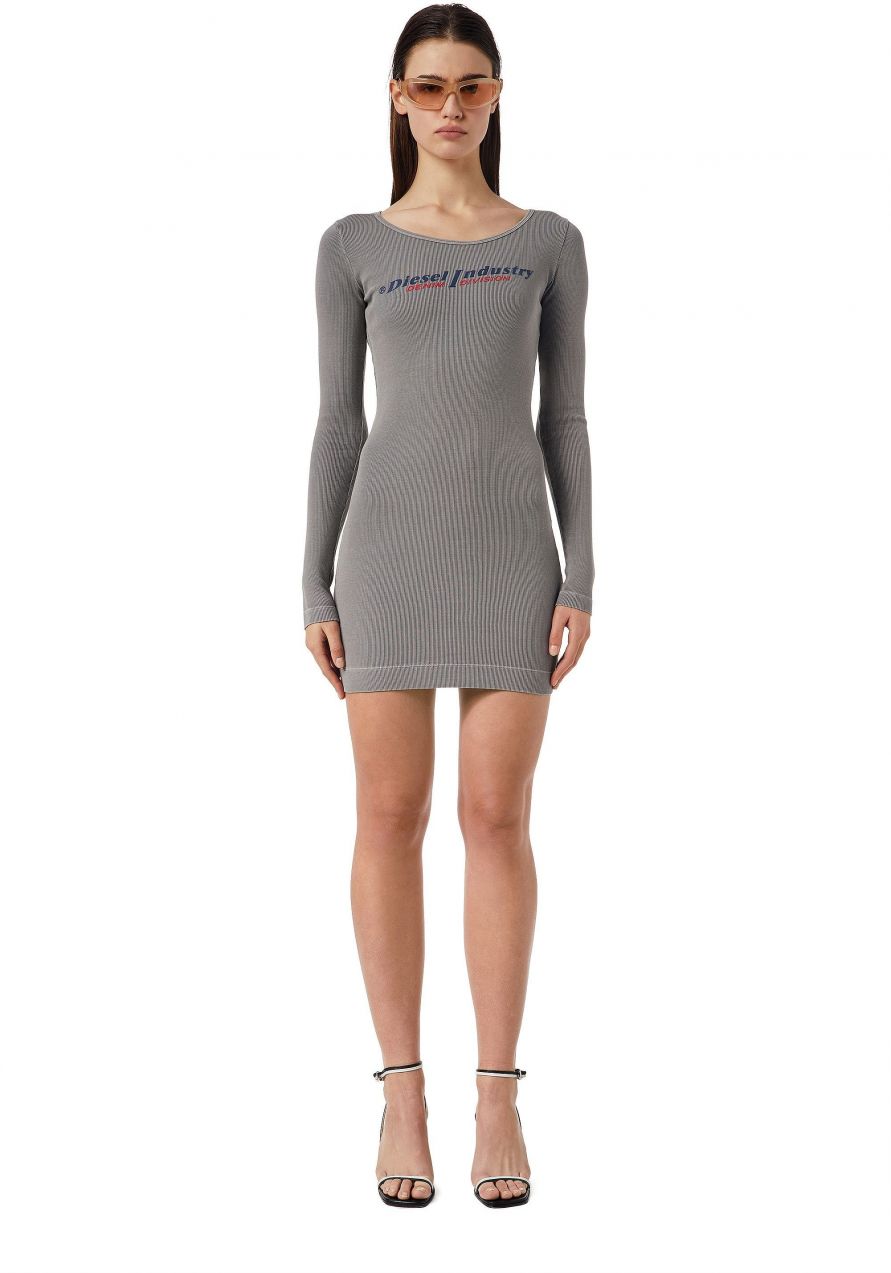 Diesel Šaty - D-TANK-LS-IND DRESS sivé
