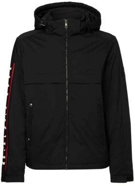 Tommy Hilfiger Bunda - REMOVABLE HOODED LARGE PRINT JKT čierna