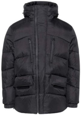 Tommy Jeans Bunda - TJM ASYMMETRIC ZIP PUFFER čierna