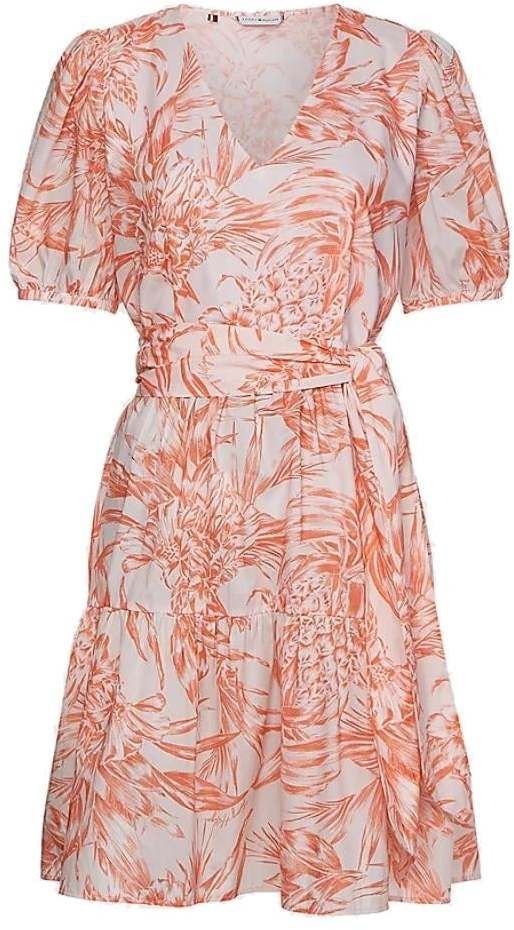 Tommy Hilfiger Šaty - CO VOILE PRINTED KNEE DRESS SS vzorované