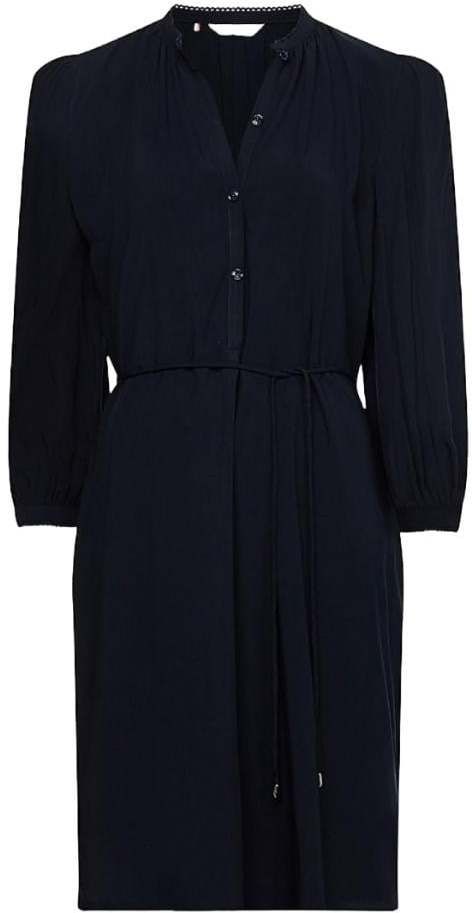 Tommy Hilfiger Šaty - VIS SHIFT KNEE DRESS BRAC SLV modré