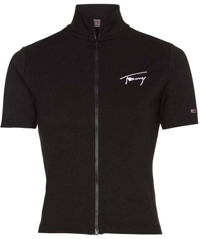 Tommy Jeans Mikina - TJW REG SIGNATURE ZIP THRU čierna