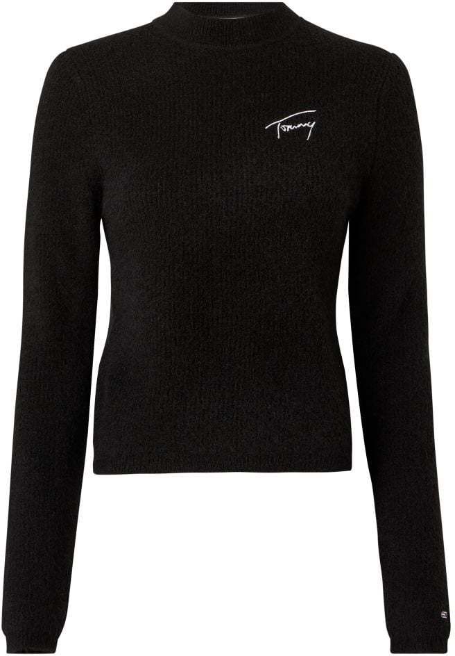 Tommy Jeans Rolák - TJW SIGNATURE  RIB TURTLENECK čierny
