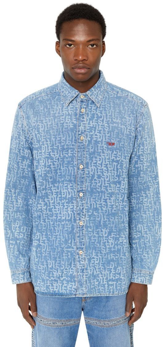 Diesel Košeľa - D-SIMPLY SHIRT modrá