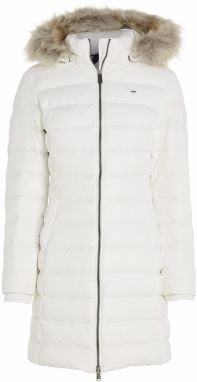 Tommy Jeans Bunda - TJW ESSENTIAL HOODED biela