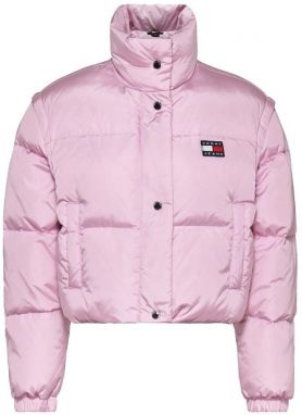 Tommy Jeans Bunda - TJW BADGE CROP VEST ružová
