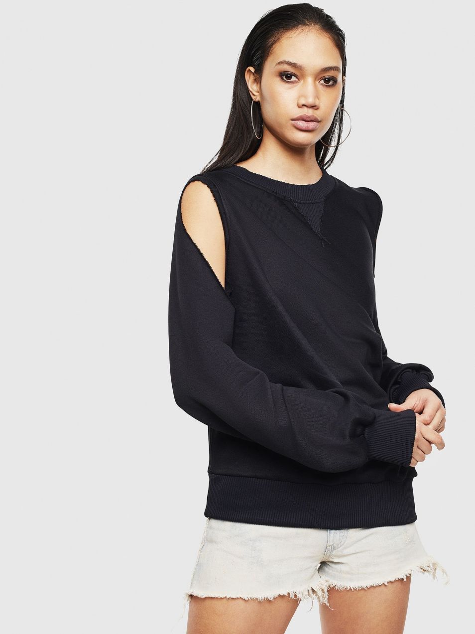 Diesel Mikina - FINVERT SWEATSHIRT čierna