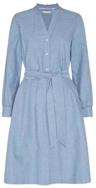 Tommy Hilfiger Šaty - RECYCLED OXFORD SHIRT DRESS LS svetlomodré