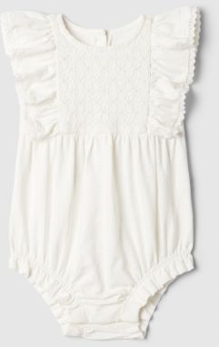 Biele dievčenské baby bavlnené body GAP