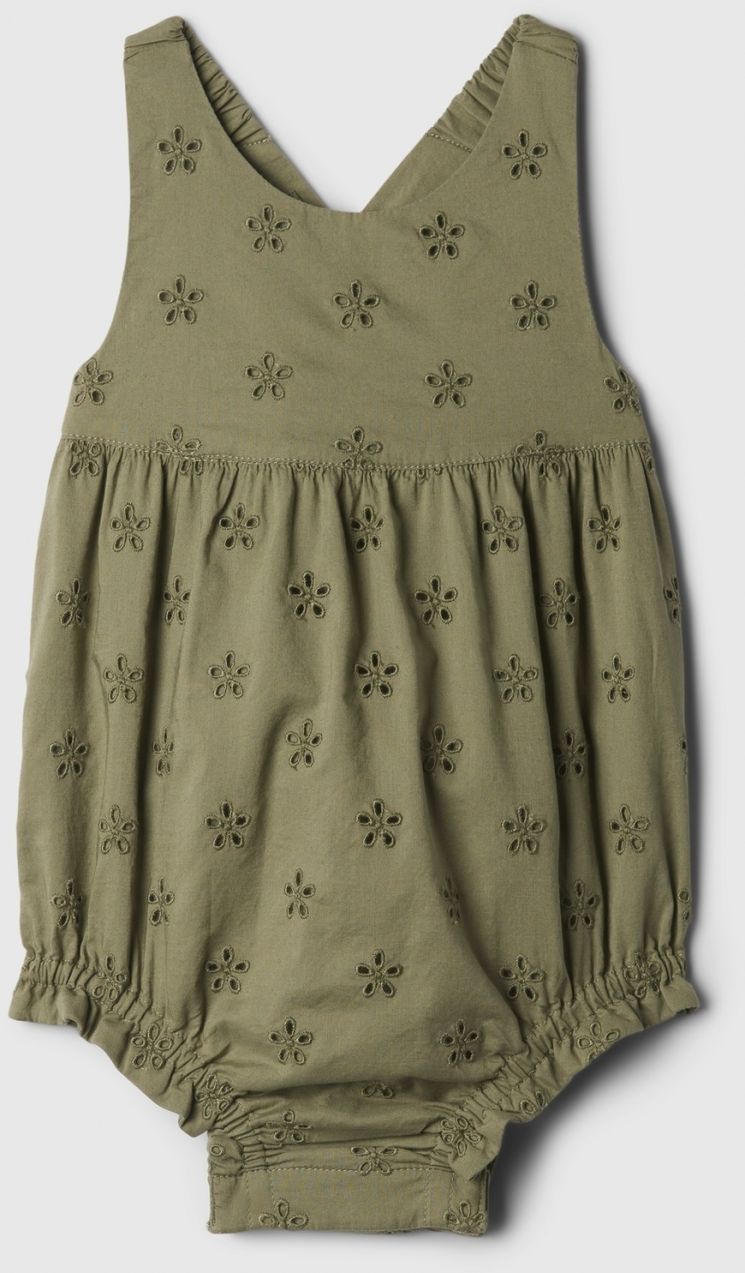 Zelené dievčenské baby bavlnené body GAP