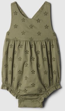 Zelené dievčenské baby bavlnené body GAP
