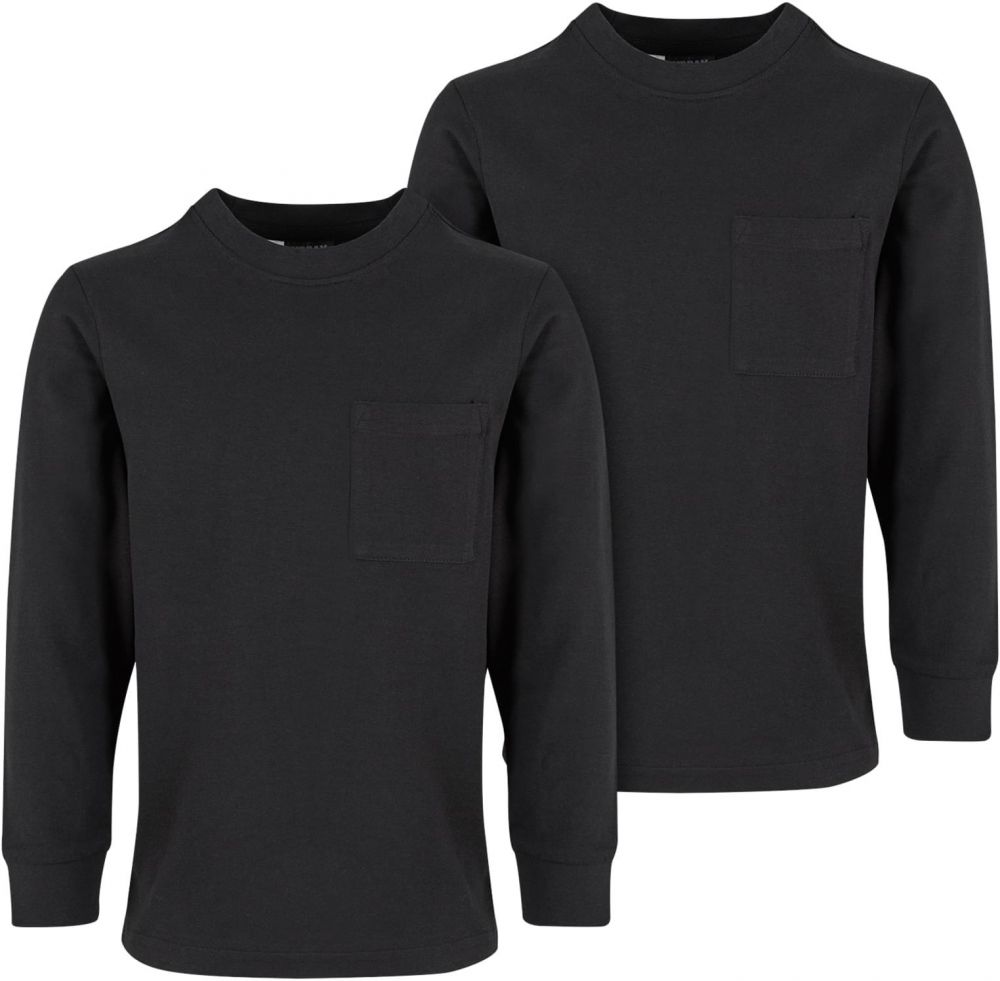 Boys' T-Shirt Pocket - 2 Pack Black+Black