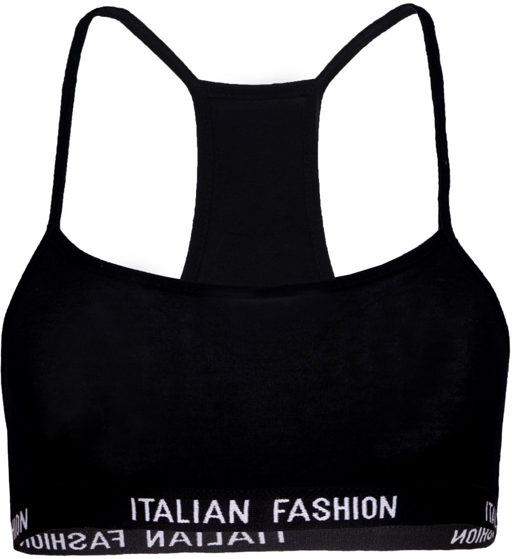 Nikola girl's bra with narrow straps - black