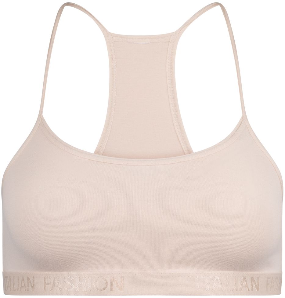 Nikola girl's bra with narrow straps - powder