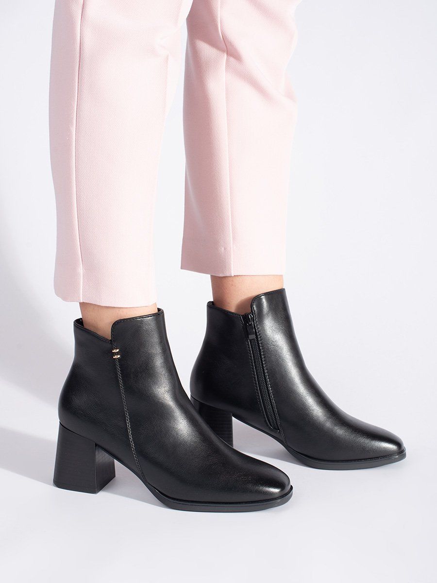 Shelvt Black women's heeled boots
