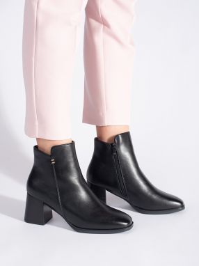 Shelvt Black women's heeled boots