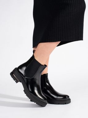 Lacquered women's platform ankle boots by Sergio Leone