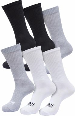 Basic socks 6-pack black+black+white+white+grey melange+grey melange