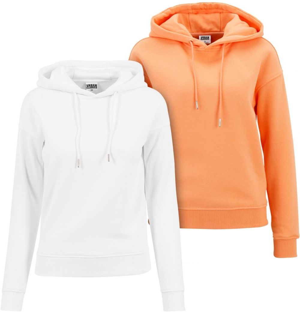 Women's hoodie 2 pcs white+papaya