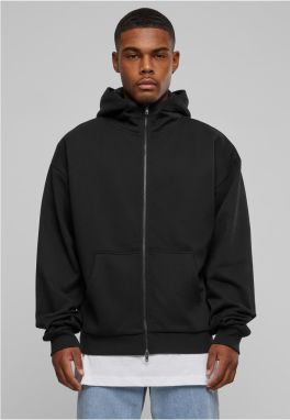 Men's hoodie with a zip with a high neck black