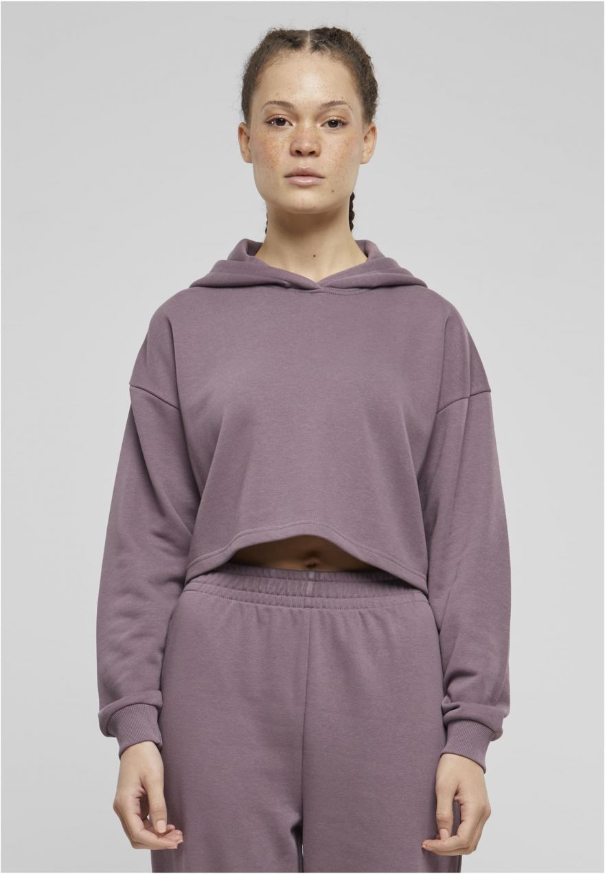 Women's cropped hoodie Terry Hoodie purple