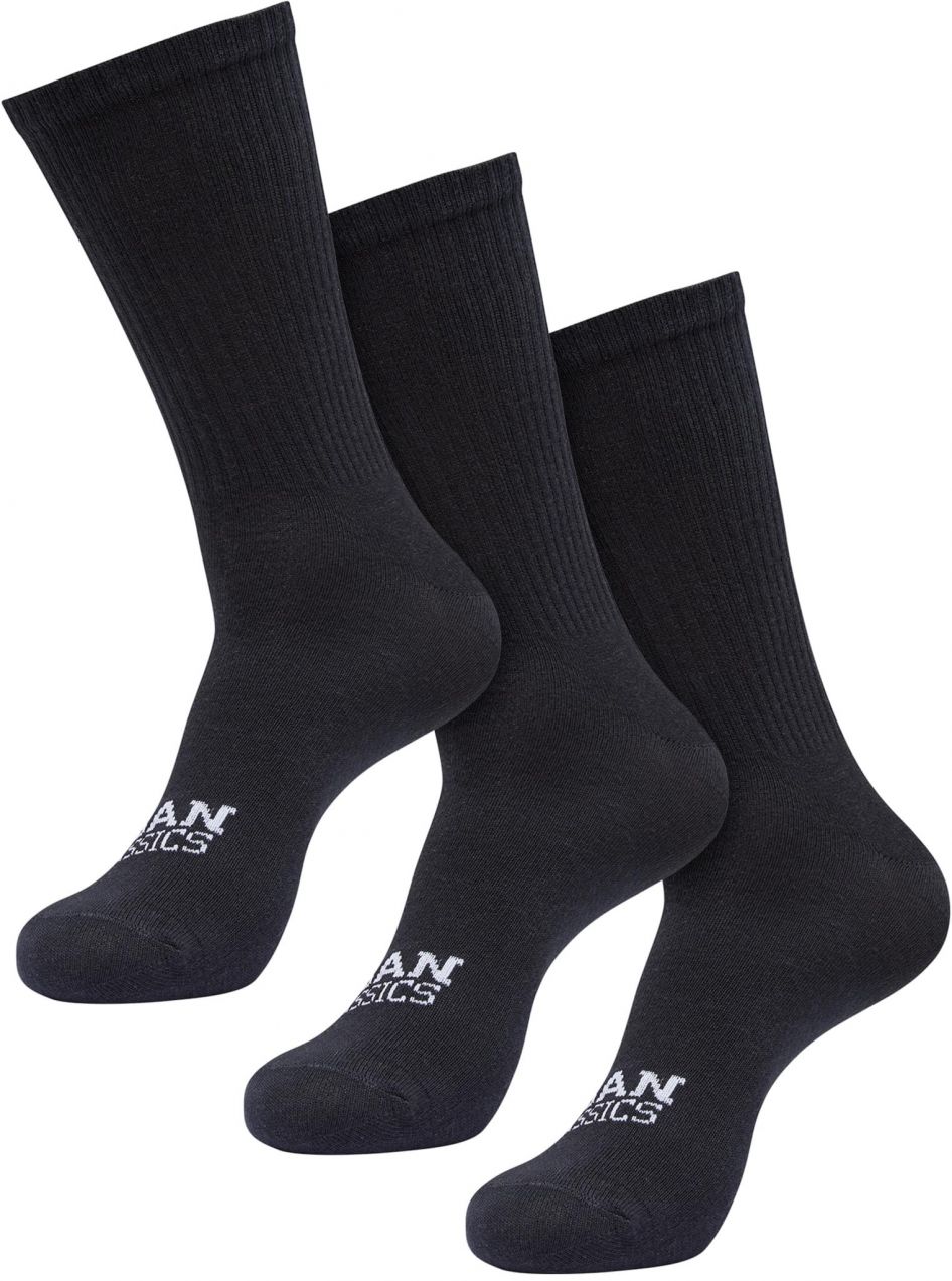 Simple Flat Knit 3-Pack black socks