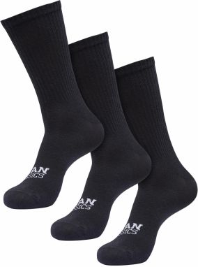 Simple Flat Knit 3-Pack black socks