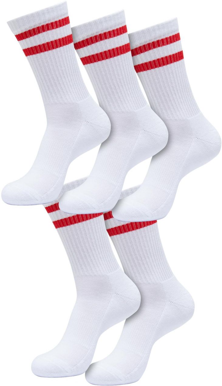 Double Stripe 5-Pack socks white/red