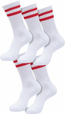 Double Stripe 5-Pack socks white/red