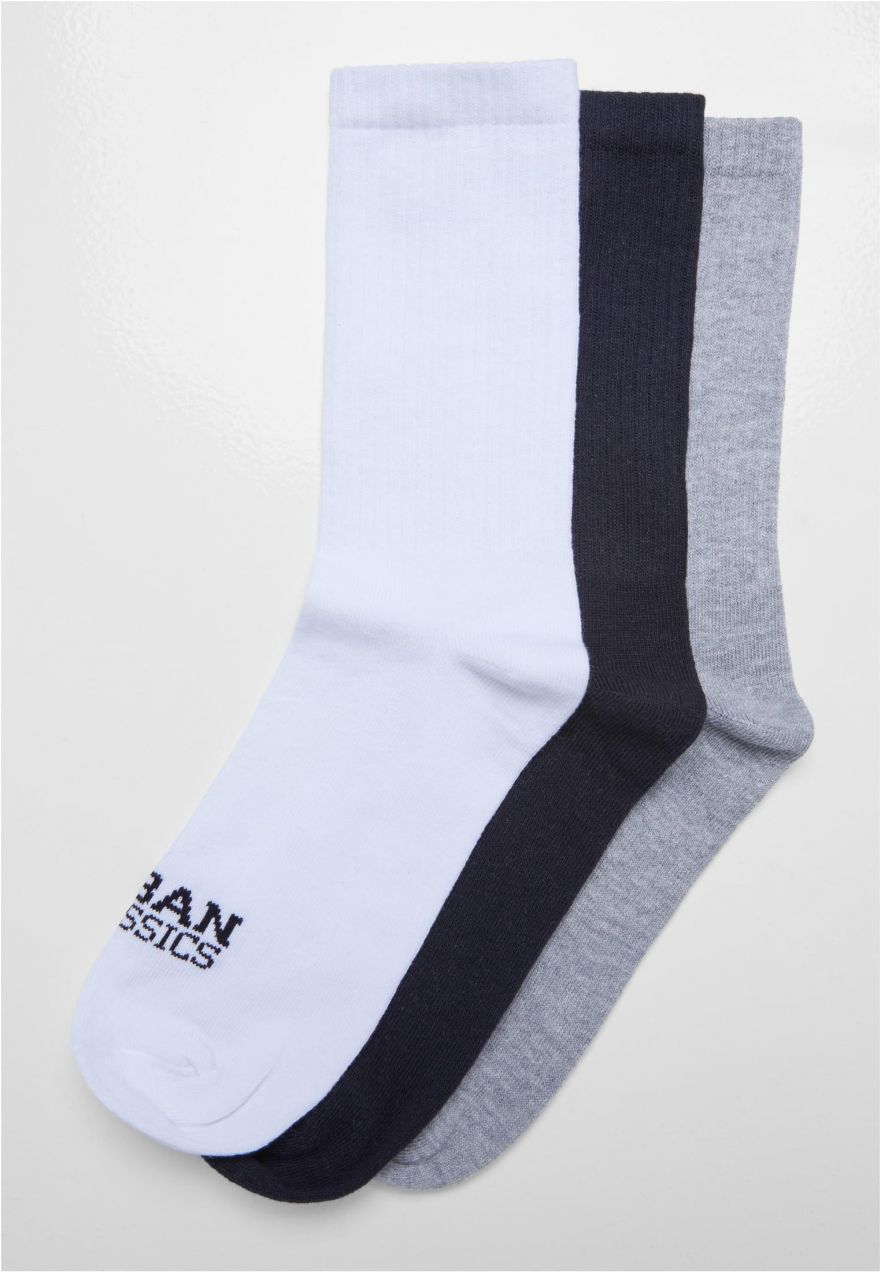 Simple Flat Knit 3-Pack socks white/black/gray