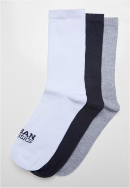 Simple Flat Knit 3-Pack socks white/black/gray