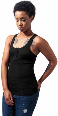Women's tank top with buttons black