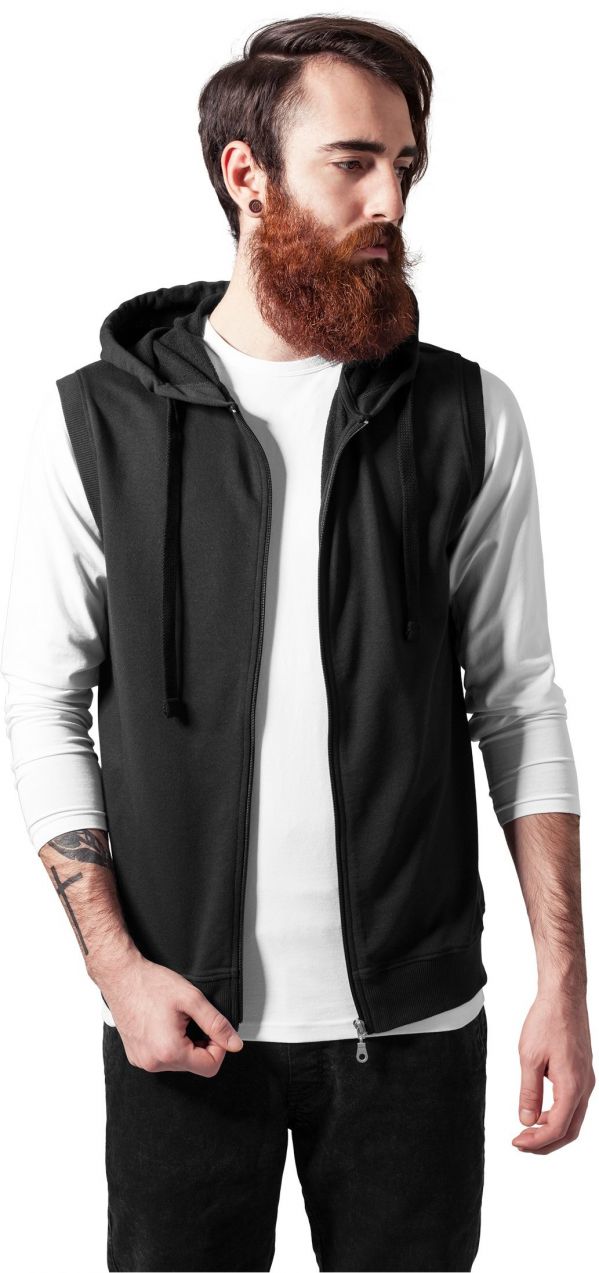 Men's sleeveless sweatshirt Terry Zip Hoody black
