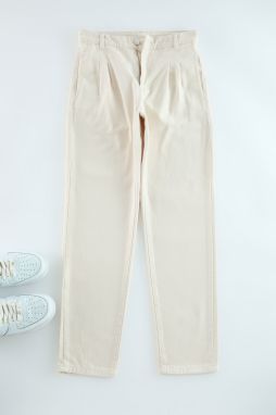 Trendyol Stone Unisex Pleated Stitched Balloon Fit Woven Gabardine Woven Trousers