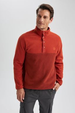 DEFACTO Discovery Channel Relax Fit Stand-up Collar Fleece Sweatshirt