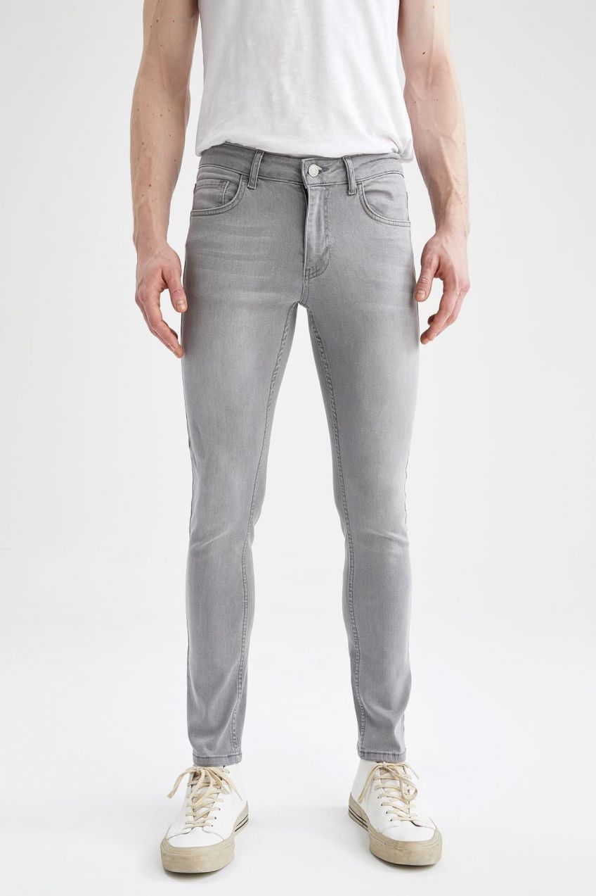 DEFACTO Carlo Skinny Fit Extra Narrow Fit Normal Waist Extra Narrow Leg Jean Trousers