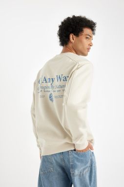 DEFACTO Boxy Fit Crew Neck Back Printed Sweatshirt