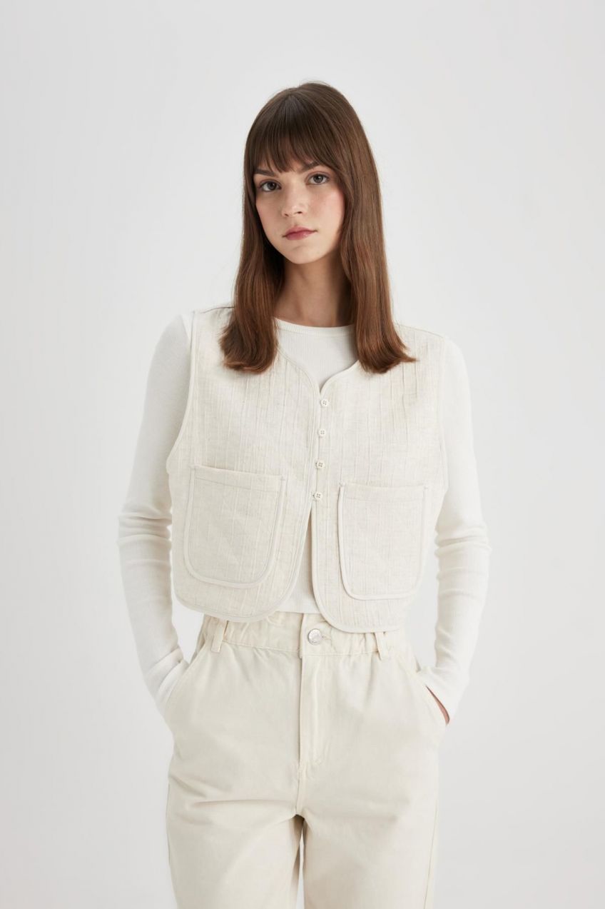 DEFACTO Pocket White Vest