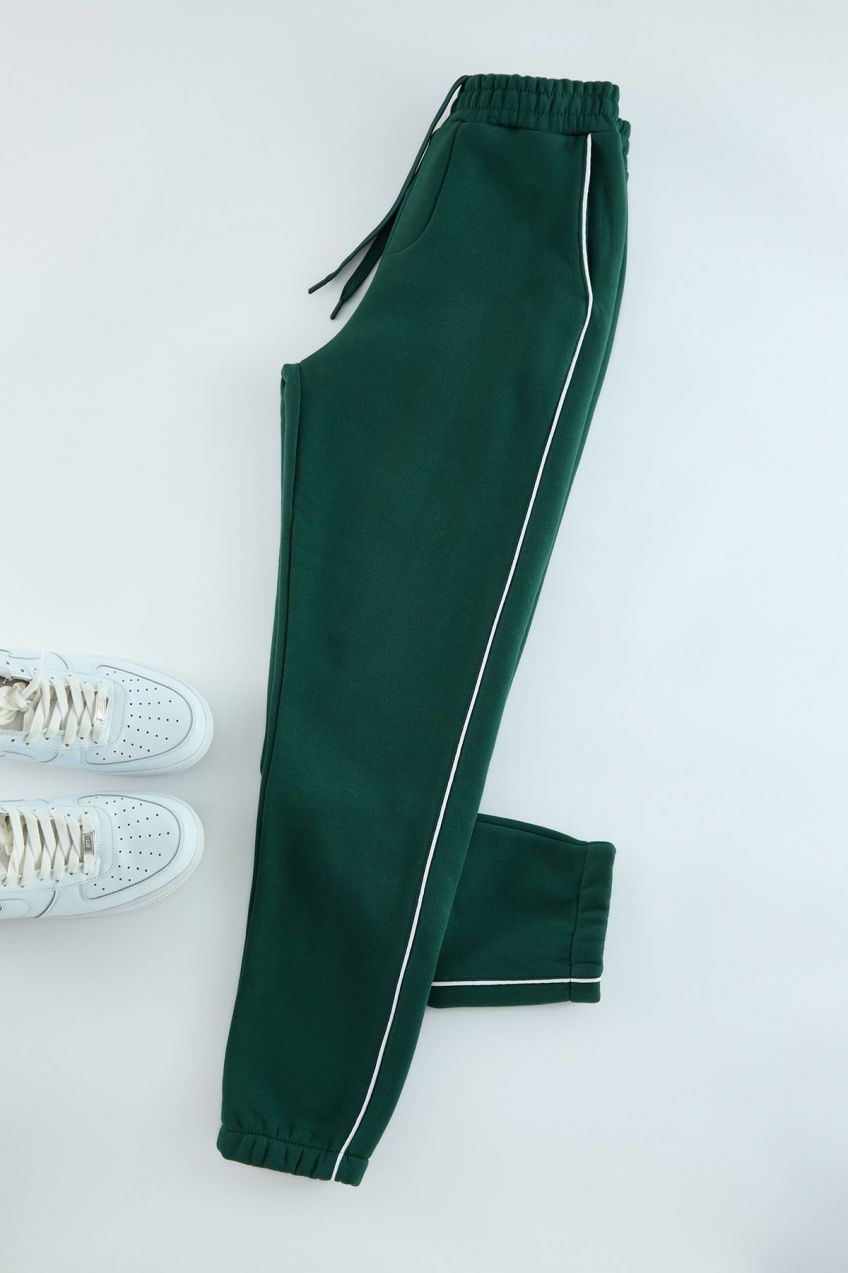 Trendyol Emerald Green Regular Cut Thick Piping Sweatpants